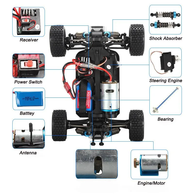 1:18 2 4G 4WD RC автомобиль 70 км/ч обновленная версия Радиоуправляемый грузовик багги