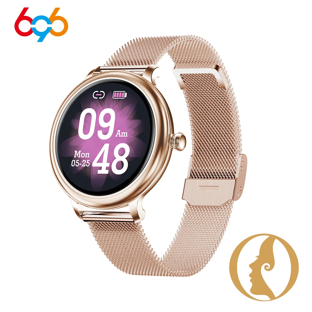 

696 NY13 Smart Watch Women, Heart Rate Blood Pressure Physiological Monitor IP68 Waterproof 2.5D LCD Screen SmartWatch NY12 Plus