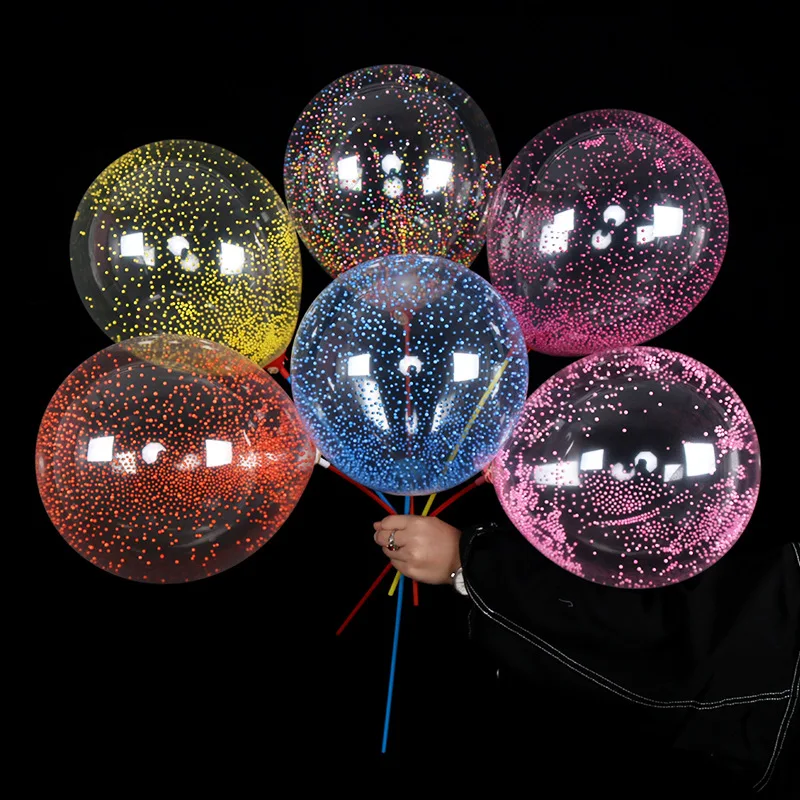 

Balloon Filled Foam Particles Transparent 12 inch Birthday Decoration, Multicolored Aluminum Foil Magic Balloon Wedding Holiday