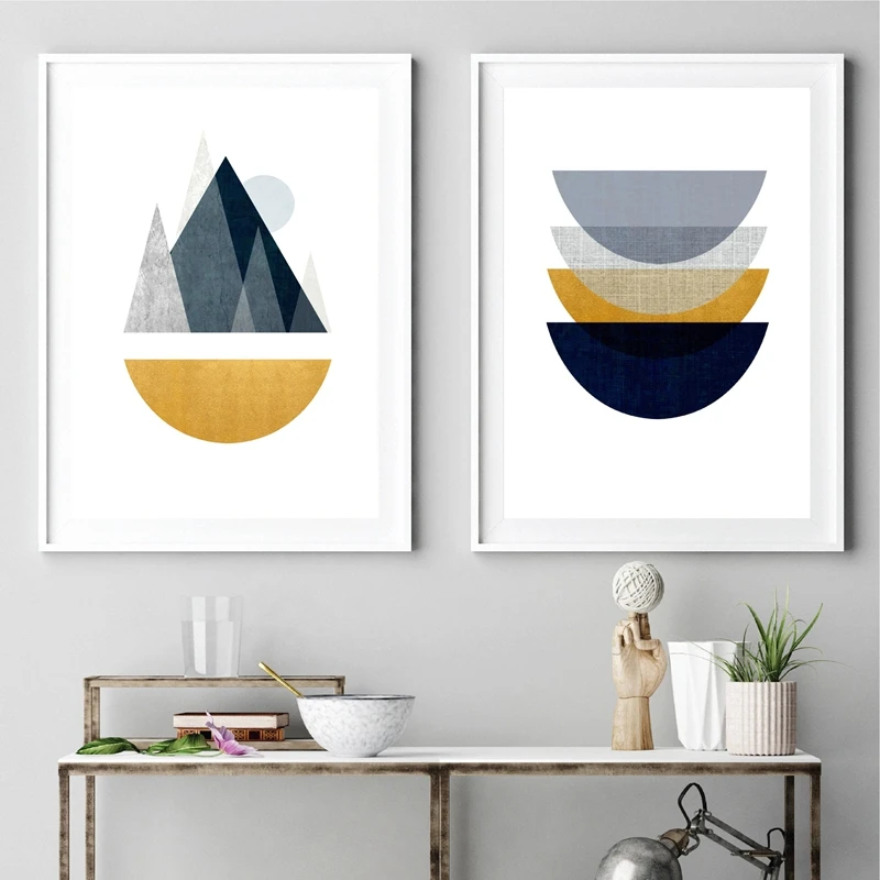 

Geometric Abstract Prints Mid Century Modern Poster Scandinavian Wall Art Canvas for Living Room Home Decor Painting Pictures