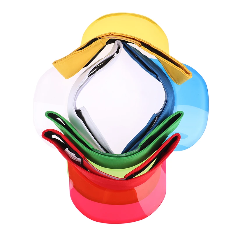 

Summer Plastic Visor Cap Tennis Beach Club Sun Visor Hat Women Men Blue Green White Pink Coffe Leopard Black