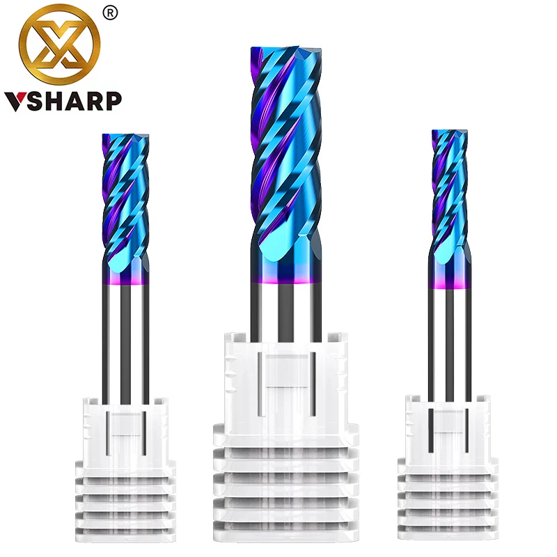 НАБОР КОНЦЕВЫХ ФРЕЗ Vsharp твердосплавные вольфрамовые резцы с 4 канавками и