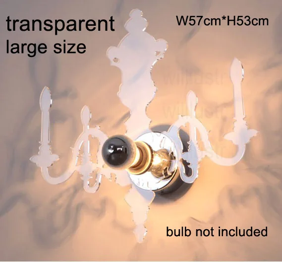 transparent large Луи 5D свеча бра современный прозрачный красный черный акрил PMMA Франция дизайн отель Бар Кафе Ресторан Светильник - Цвет абажура: transparent large