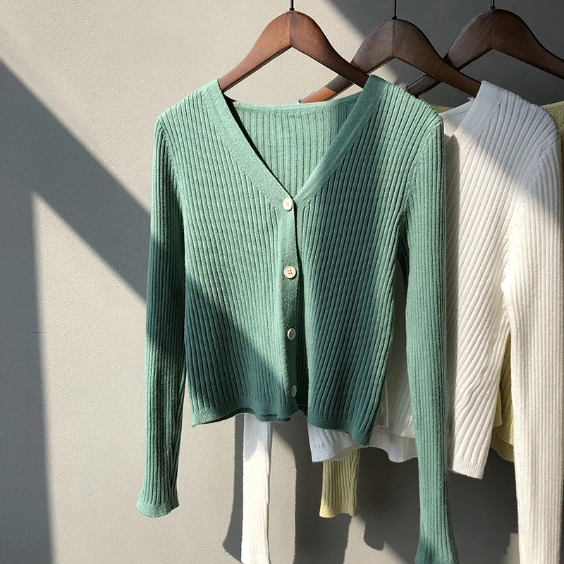 Новинка 2020 женский розовый вязаный кардиган на одной пуговице с длинным рукавом