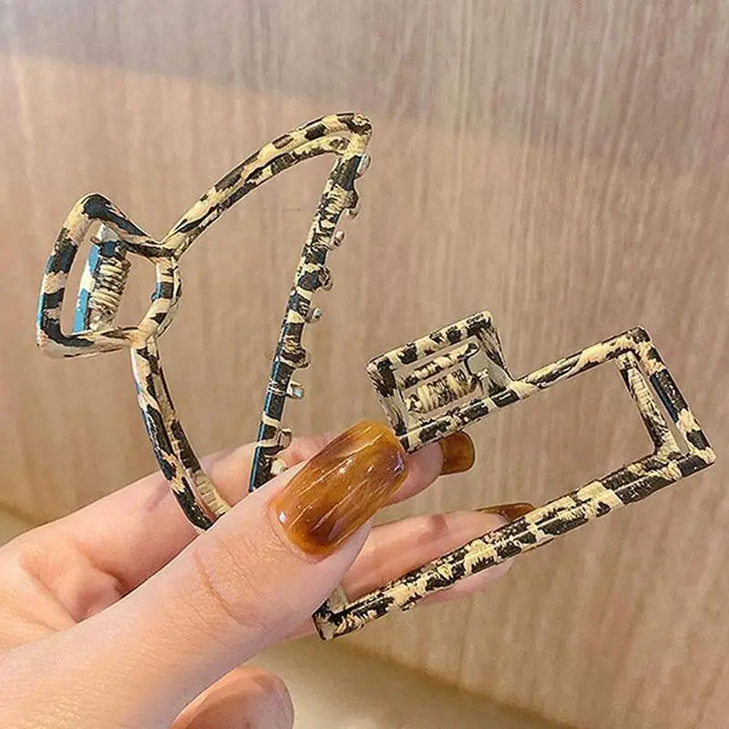 

Korean Fashion Geometric Acetate Hair Claws Large Square Hair Clamps Leopard Clip Grain Accessories For Women Hair Hair Cra G1K8