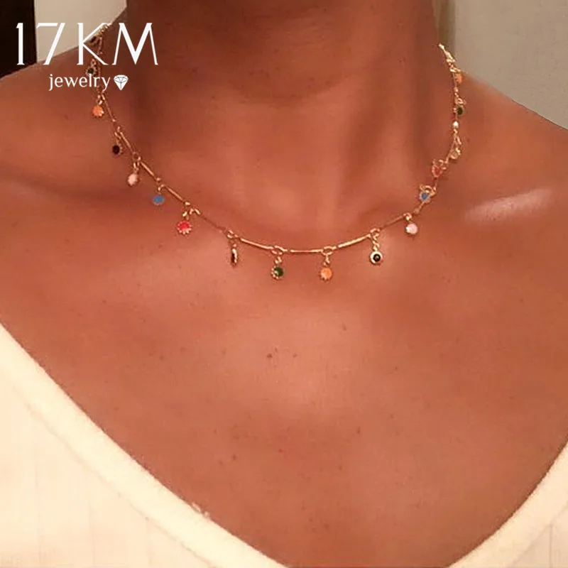 17 км винтажные Золотые камни бусы колье воротник ожерелье для женщин богемный