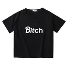 Забавная короткая футболка с надписью bitch, женские Графические Топы 2020, каваи, 100% хлопок, винтажная хипстерская Корейская женская одежда