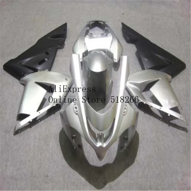 Комплект обтекателей из АБС-пластика для Kawasaki Ninja ZX10R 04 05 серебристо-черный