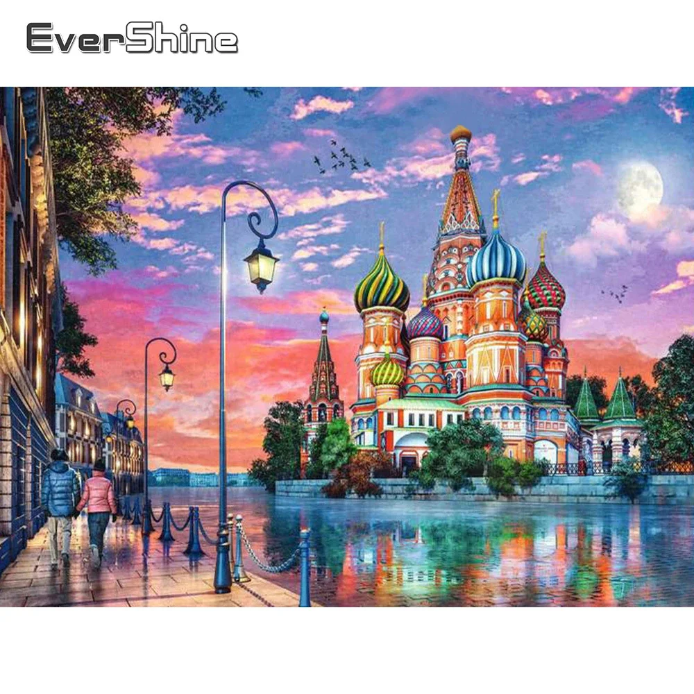 

EverShine алмазная живопись, пейзаж, вышивка крестиком, алмазная вышивка, российское здание, церковные предметы искусства, наборы