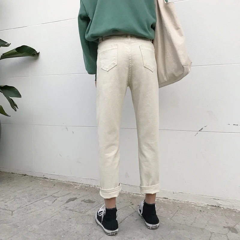 Джинсы женские Прямые хлопковые с завышенной талией на весну/осень|Джинсы МОМ| |