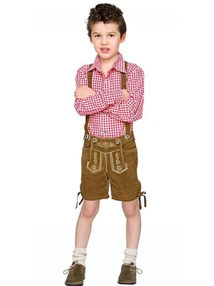 Германия малыша мальчика Традиционный Костюм Октоберфест баварские ледерхозен