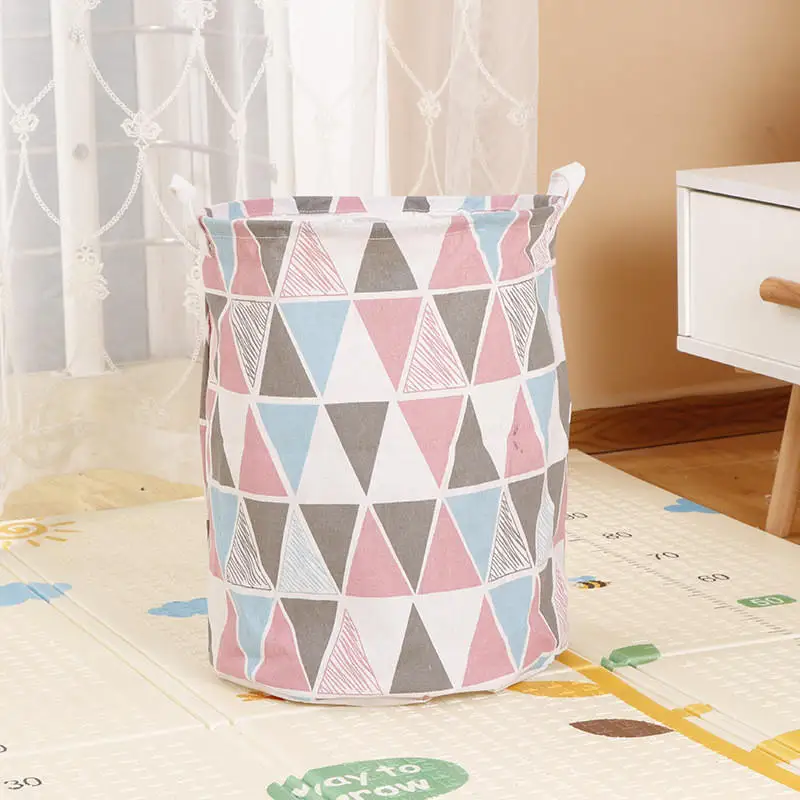 Pink triangle MICCK новая складная корзина ящик для хранения белья большая корзина складная Одежда Игрушка держатель ведро Органайзер коробка большая емкость - Цвет: Pink triangle