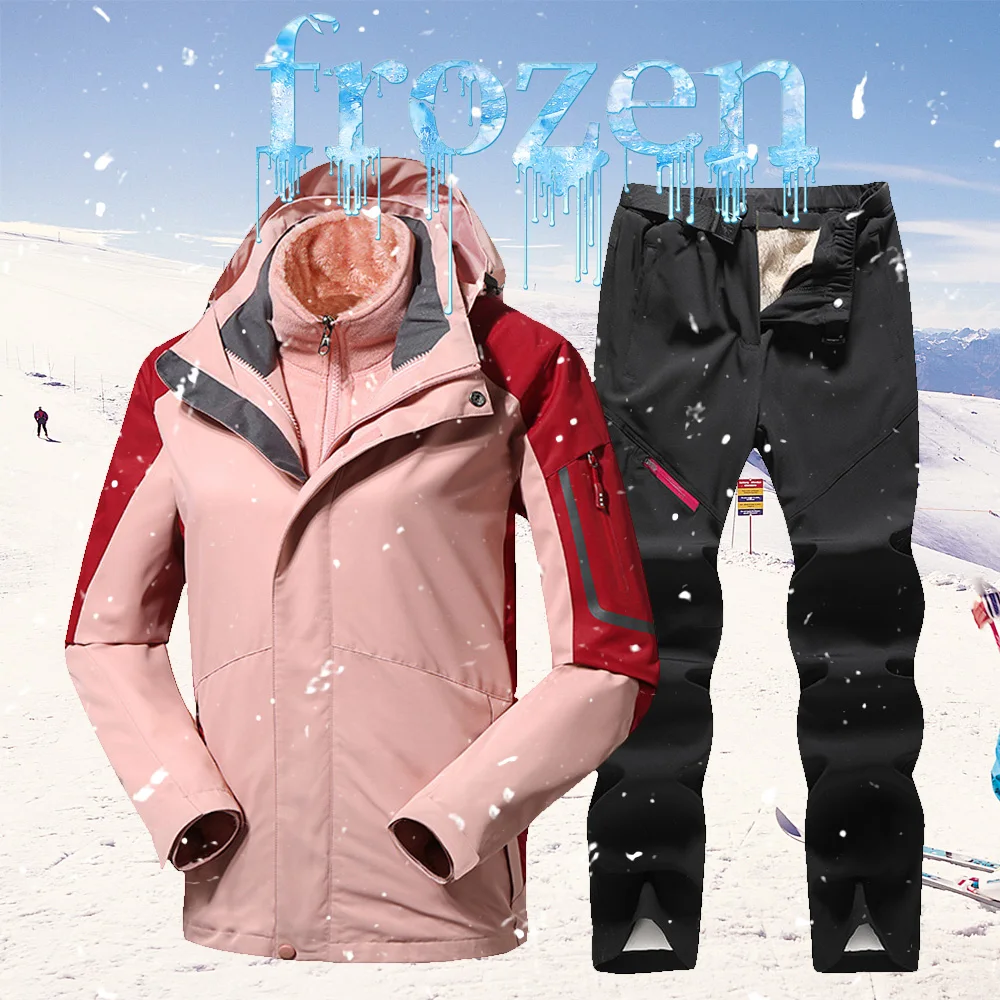 Women's Ski Suit Thermal Ski Jacket Pants Sets Windproof Waterproof Skiing Snowboarding Jacket Winter Jacket For women Snow Coat
