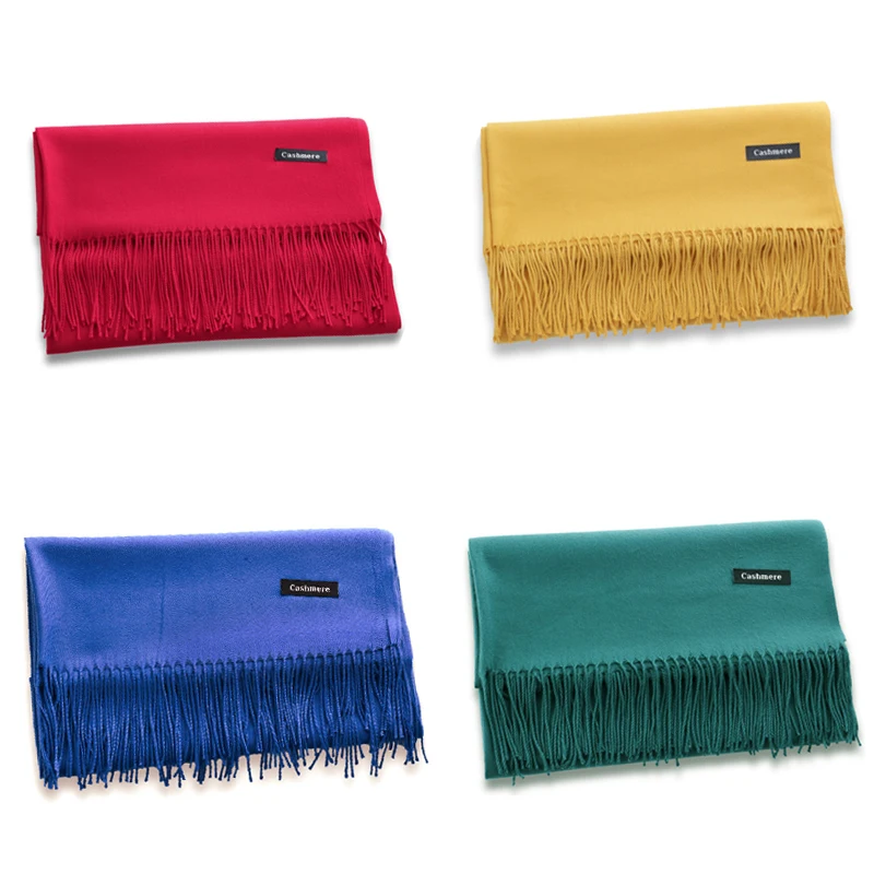 

1@# Colorful Korean Autumn Winter Outdoor Cycling Thickened Warm Men Scarf Women Imitation Cashmere Solid Color Versatile Scarf