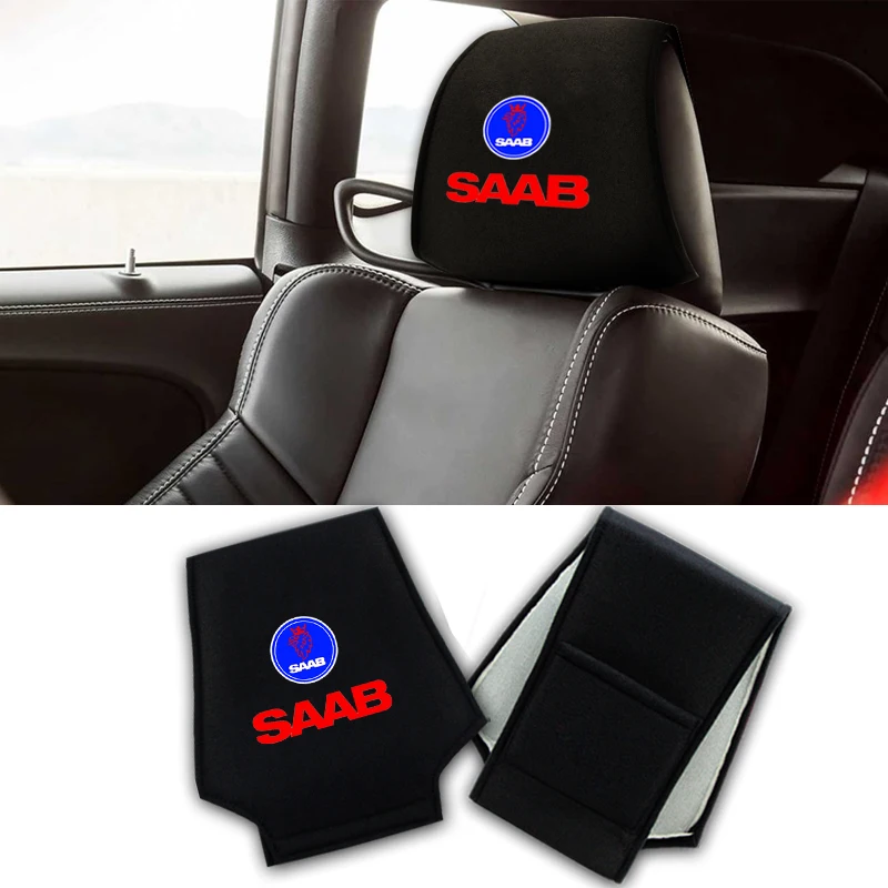 

1pcs Car Badge Cotton Seat Headrest Cover Auto Styling Accessories for SAAB 9-3 9-5 93 95 900 9000 9-7 600 99 9-X 97X Auto Goods