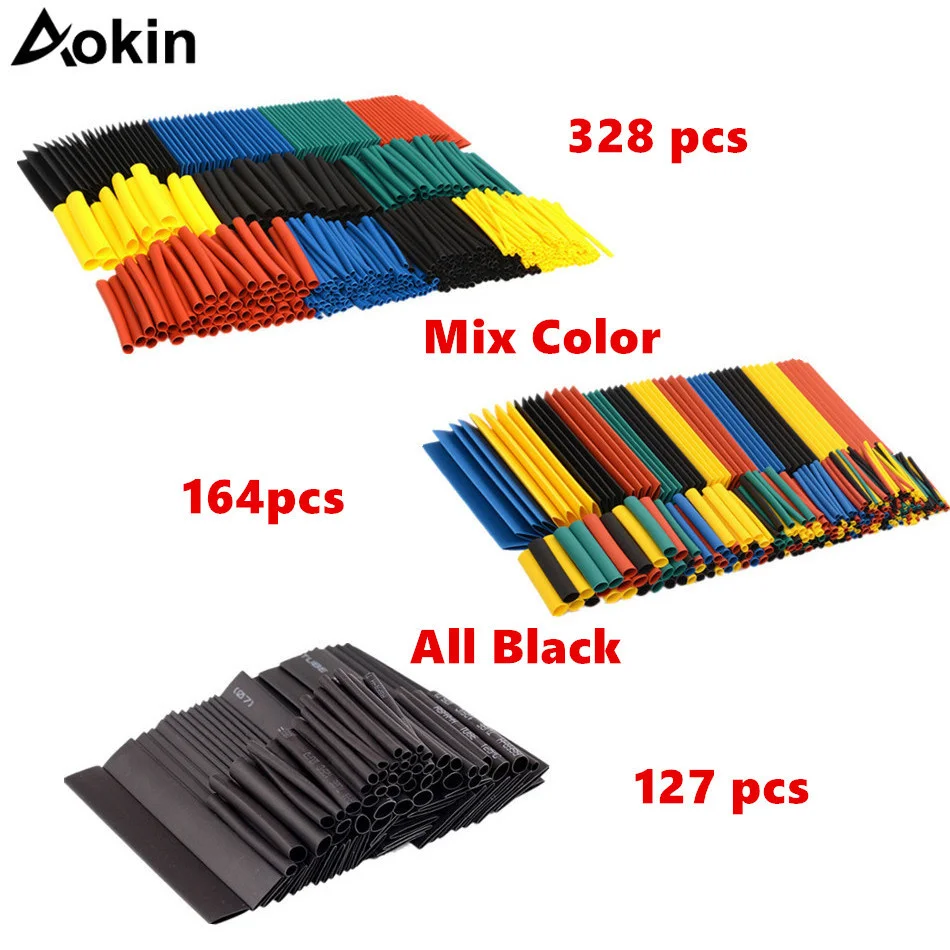 

Shrinking 328Pcs Insulation Sleeving Thermal Casing Car Electrical Cable Tube kits Heat Shrink Tube Tubing Wrap Sleeve Assorted