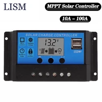 lism 12v24v 10a 20a 100a mppt solar controller battery charge controller sun power usb led display voltage stabilization cells