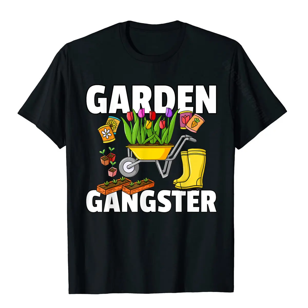Camiseta de gángster de jardín para hombre, ropa de jardinería, divertida, de algodón, divertida
