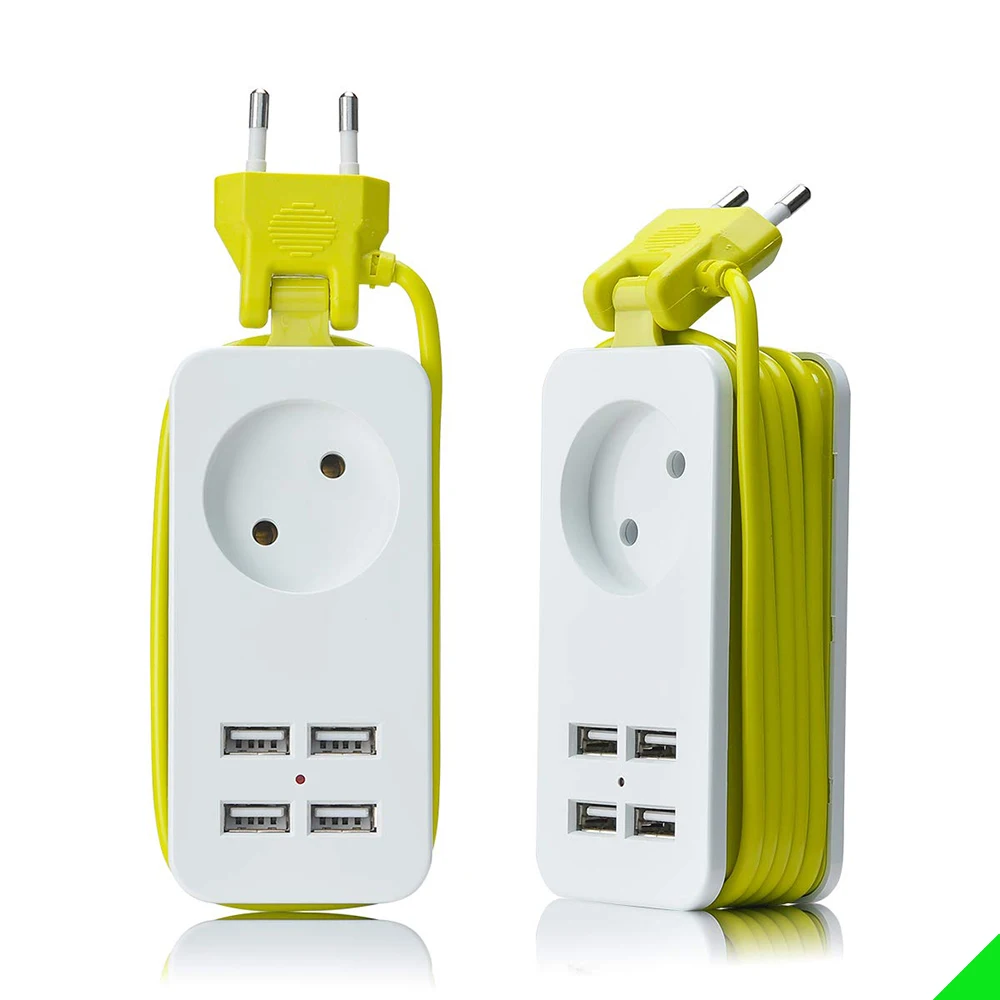 Удлинитель с европейской розеткой портативный удлинитель USB европейская вилка