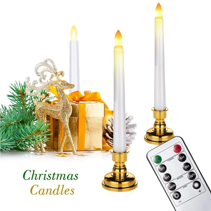

6 Pack Window Candles with Remote Timers Flickering Flameless Led Electric Candle Lights with Removable Candle Holders