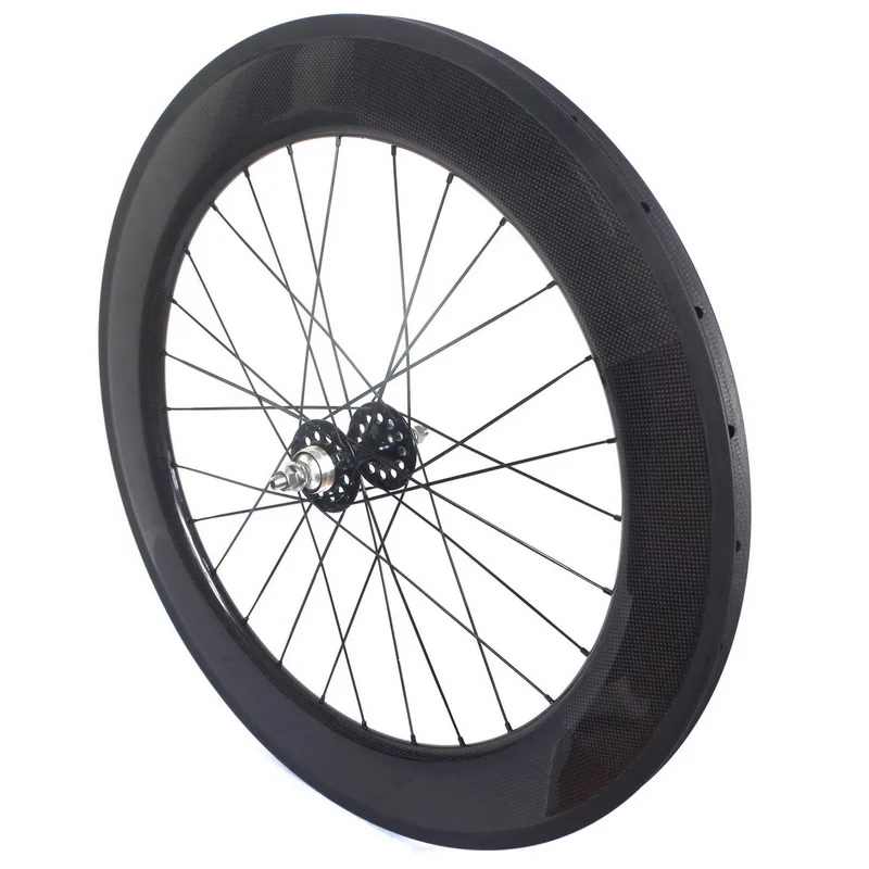 Fixed gear Карбон колеса углерода трек колеса 88 мм Глубина 23 мм ширина без свободного хода, одна скорость карбоновые трубчатый или довод