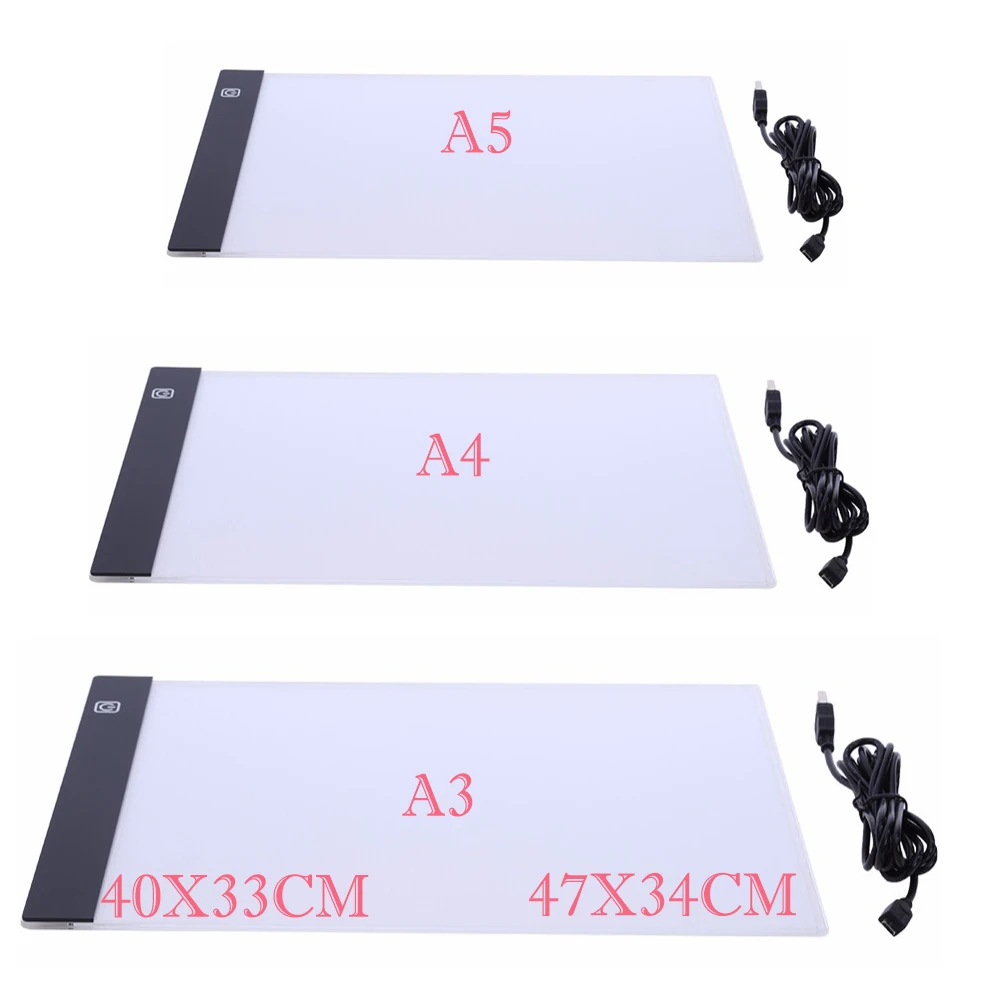 

A5/A4 /A3 USB Powered Ultra-thin LED Drawing Board Pad Animation Tracing Light Box Lightbox Tablet Blank Canvas 3 level Dimming
