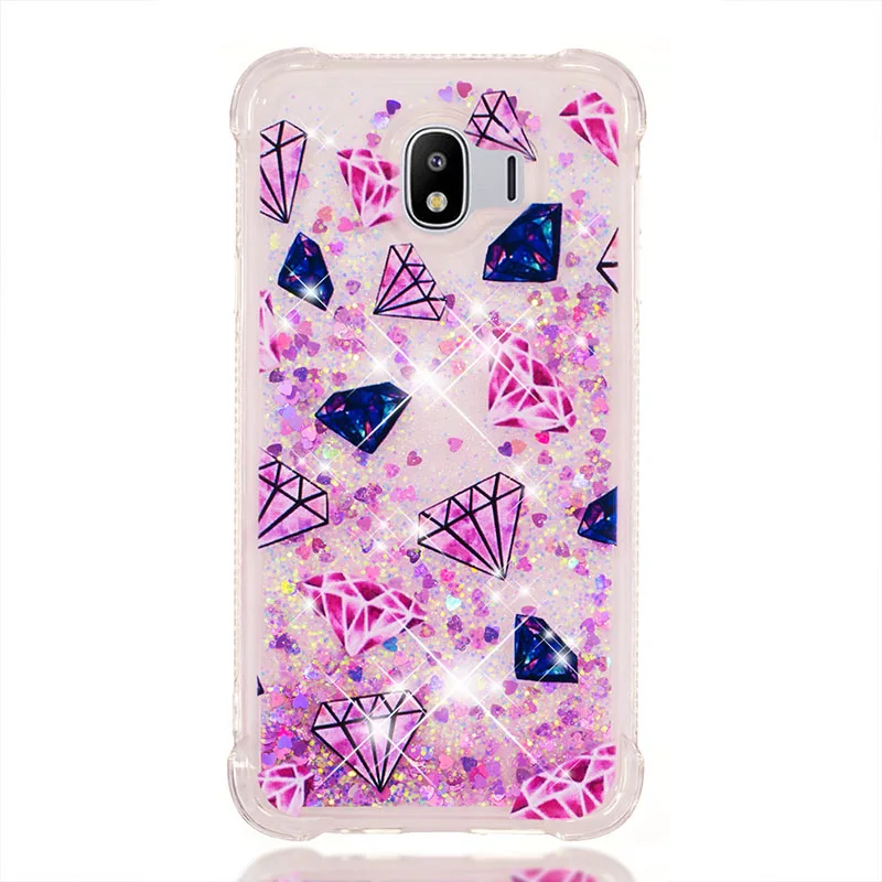 Crystal Block Блестящие жидкие зыбучие пески Чехлы для samsung Galaxy J4 J6 J3 J7 J2 Pro J4+ J6 Premium J400F J120 J510 J710 задняя крышка - Цвет: Crystal Block