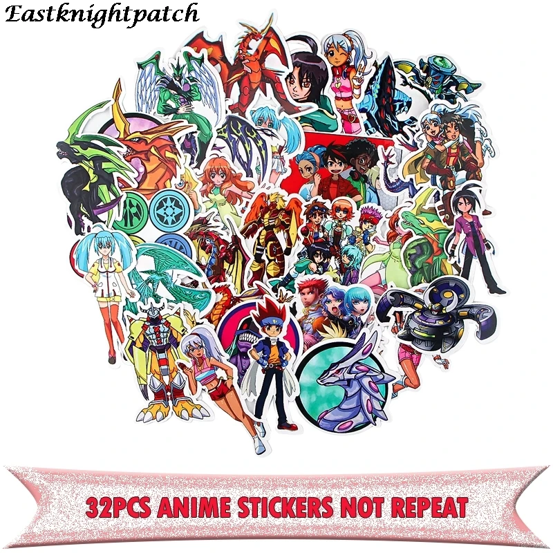 

E2294 32pcs Cartoon Anime Character Graffiti Sticker Waterproof Sticker For Laptop Computer Luggage Guitar Skaterboard Fridge