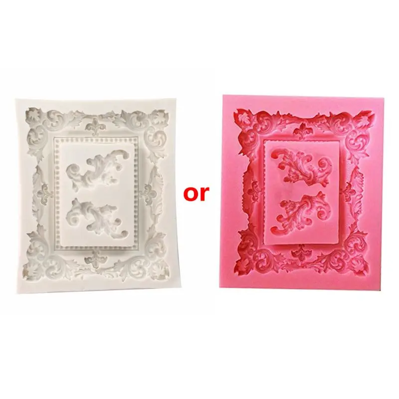 

DIY European Frame Cake Border Silicone Mold Baroque Scroll Relief Fondant Cake Decorating Tools Candy Chocolate Gumpaste Moul