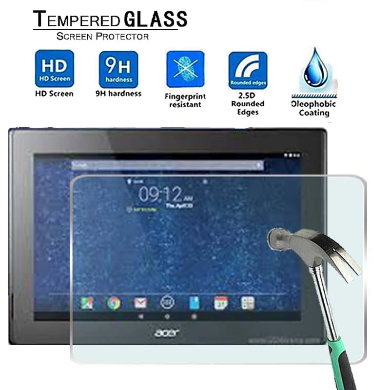 

For Acer Iconia Tab 10 A3-A30 10.1" -Premium Tablet 9H Tempered Glass Screen Protector Guard Cover