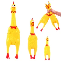 funny buzzing pet dog toy screaming chicken screaming dog teething yellow rubber dog chewing toy sound lasting dropshipping