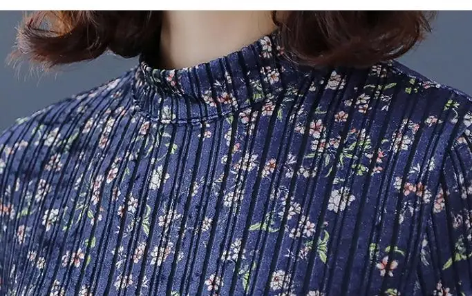 

Spring Fall Vintage Womens Long Sleeve Floral Printed High Wasited Bow Ruffles Velvet Dress , Women Black Flower Velour Dresses