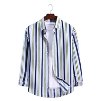 high quality mens striped long sleeved shirt fashion lapel slim fit business casual shirt designer shirts size m 3xl