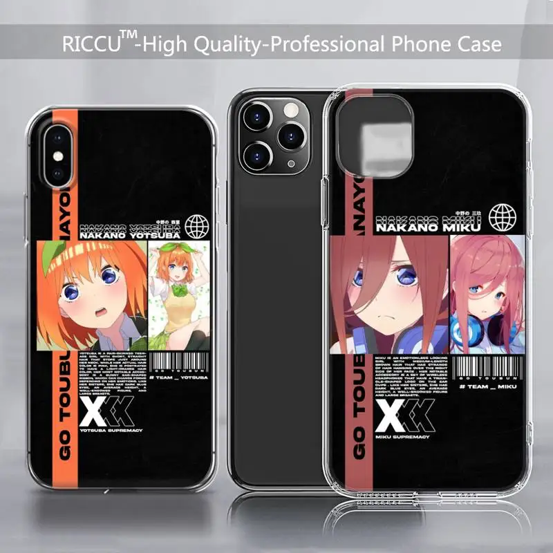 

Anime sakura matou nakano miku Phone Case Transparent for iPhone 13 12 11 pro Mini XS MAX 8 7 6S Plus X SE 2020 13pro MAX Covers