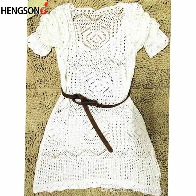 Сексуальная Женская кружевная накидка на бикини лето 2021 Пляжное Платье белая