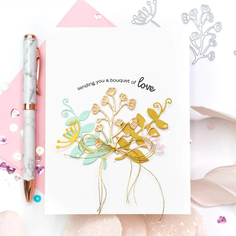 

Flower decoration Spring Plants Metal Cutting Die Scrapbooking DIY Decoration Craft Embossing Stencil