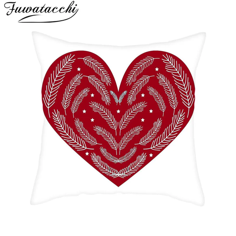 

Fuwatacchi Cushion Cover Christmas Elk Print Xmas Gift Home Decor Pillow Case for Home Sofa Chair Decor Pillowcases Funda Cojin