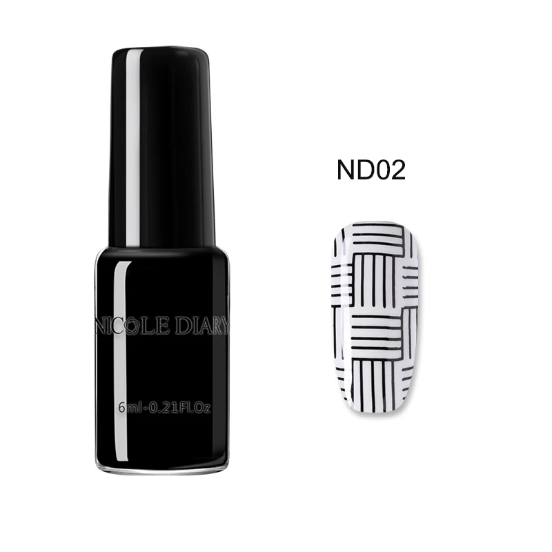 Stamping polish 02 NICOLE DIARY 5 шт. набор штамповочных лаков для ногтей штамп шаблон штамп лак черный золотой серебряный дизайн ногтей пластина Печать Набор лаков - Цвет: Stamping polish 02