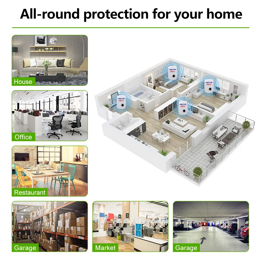 

2/4/6/8 Pcs Ultrasonic Pest Repeller Reject Electronic Repellent Rat Mouse Cockroach Mosquito Repellent Insect US/EU/UK Plug