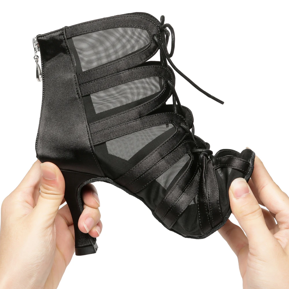 Ballroom Dance-Shoes Women Latin Girls Tango Dance Shoes High Heels Soft Ladies Modern Salsa Dancing Shoes Professional Black
