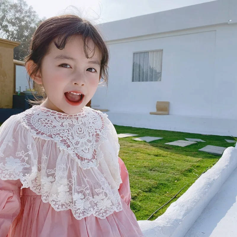 Корейский стиль кружевной воротник для маленьких девочек весна 2020 новая детская