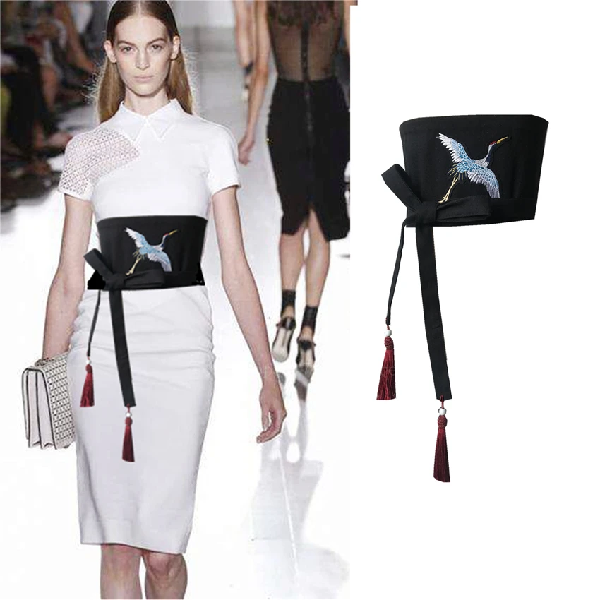 Пояс-кимоно Женский в японском стиле оригинальный бандажный юката с принтом Оби