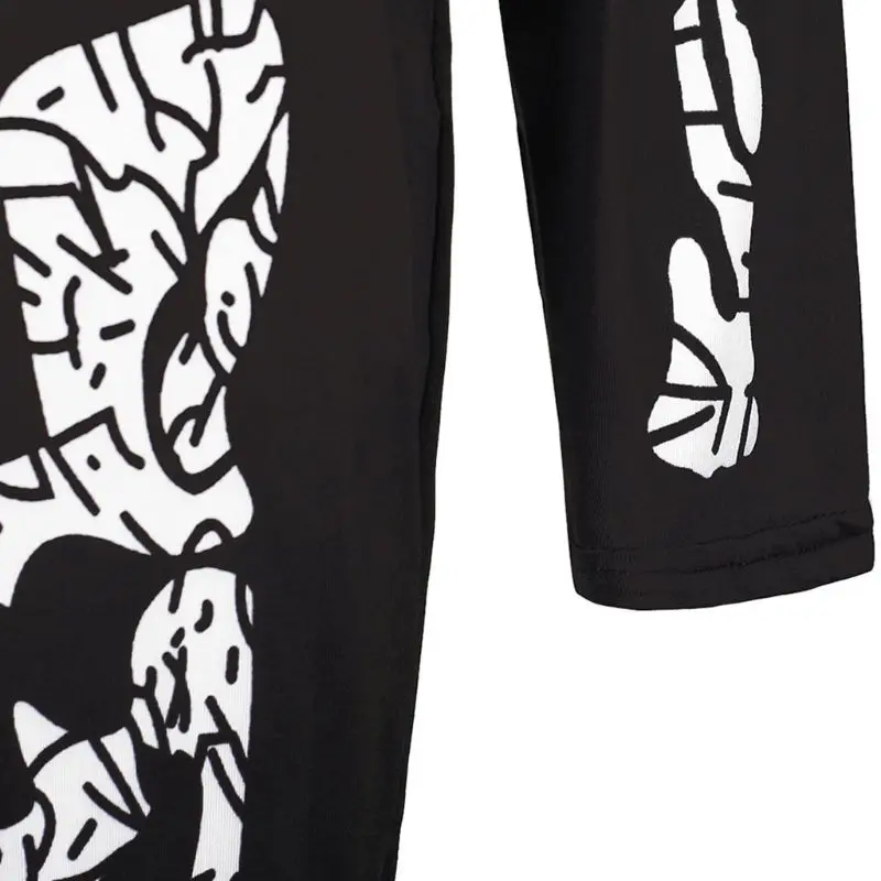 

Women Halloween Long Sleeve Bodycon Maxi Fishtail Dress Scary Skull Skeleton Print Sexy Cold Shoulder Cosplay Party Wear