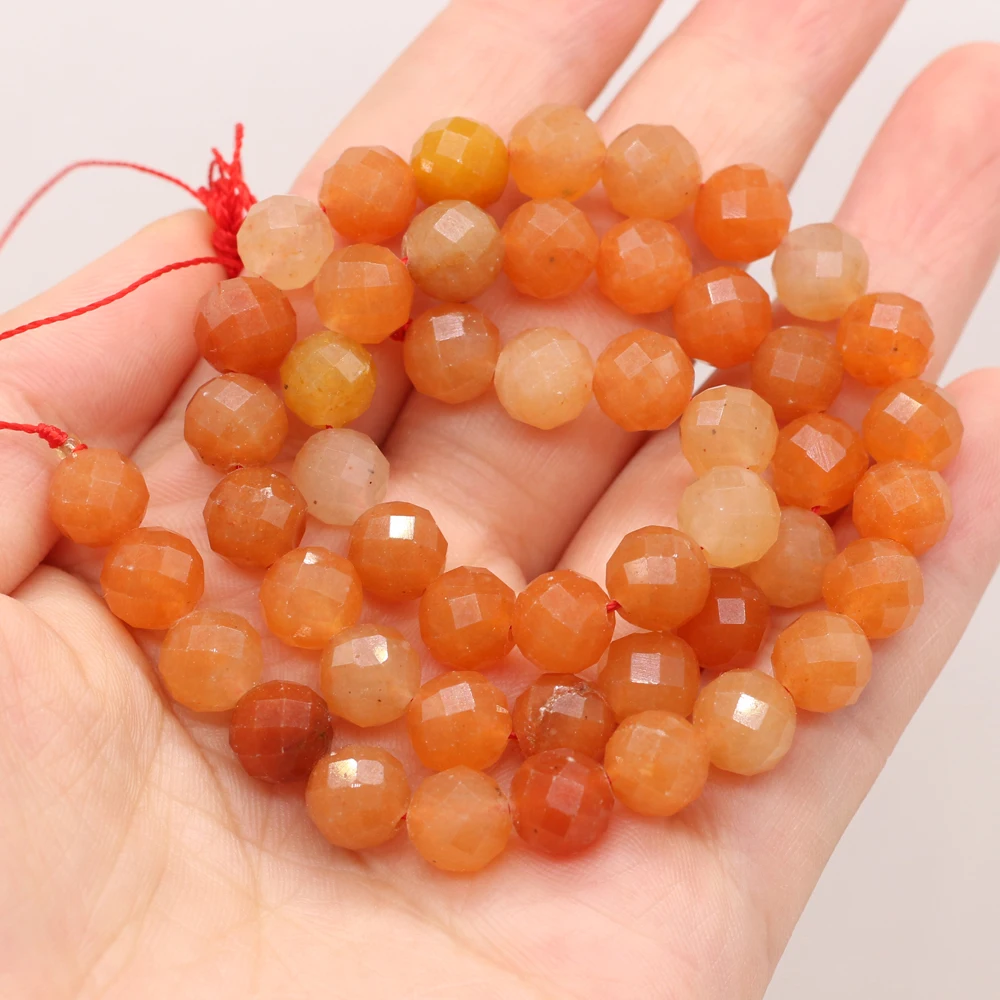 

Natural Semi-precious stone round faceted beads Faceted Scattered Beads for Jewelry Making DIY Bracelet Necklace 8mm