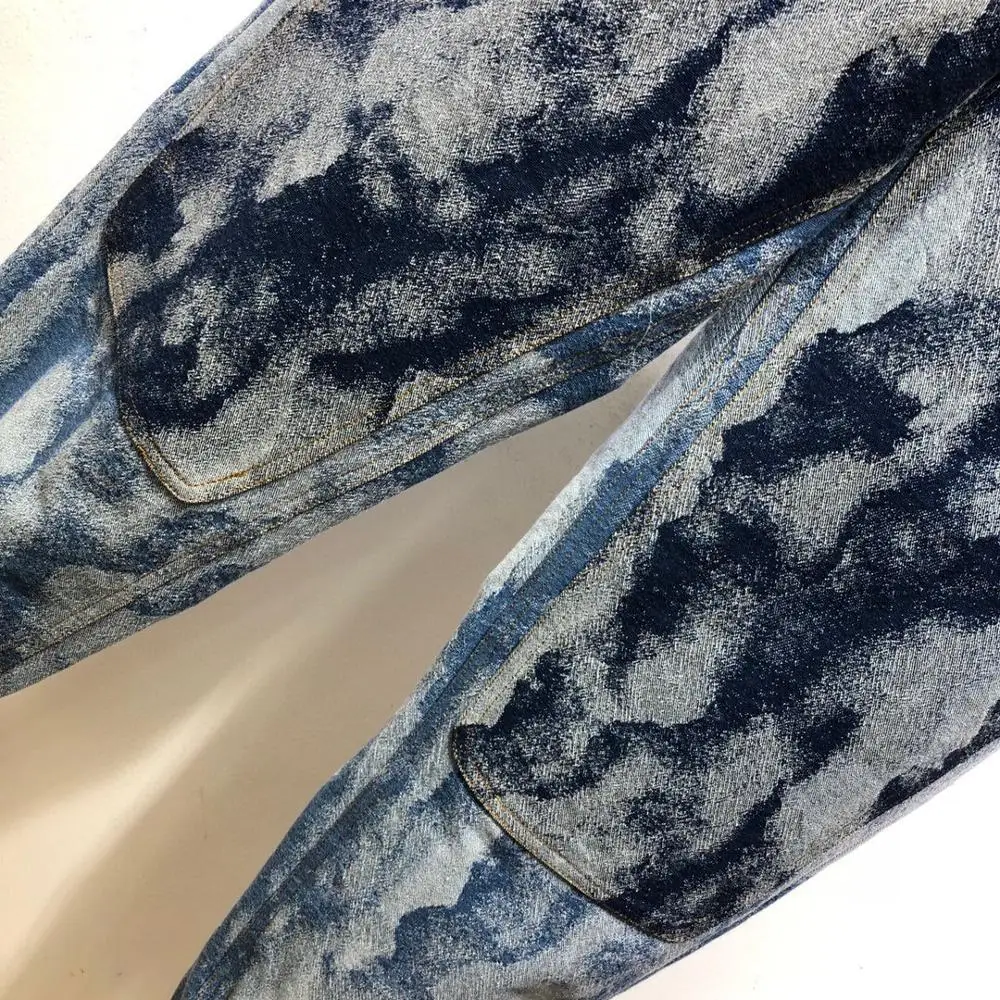 Fashion High 2021FW Quality Women Prints Cotton Jeans Female Luxury Denim Pants Trouse Ddxgz2 10.23