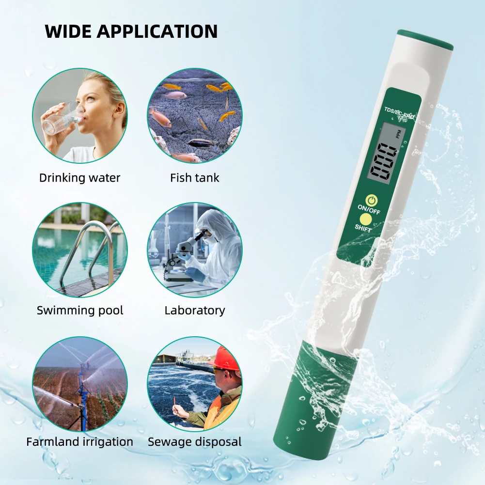 

Portable Digital Water Quality Meter Purity Filter Pen LCD PH Measure Quality Analysis Tester TDS Meter Accuracy Aquarium Pool