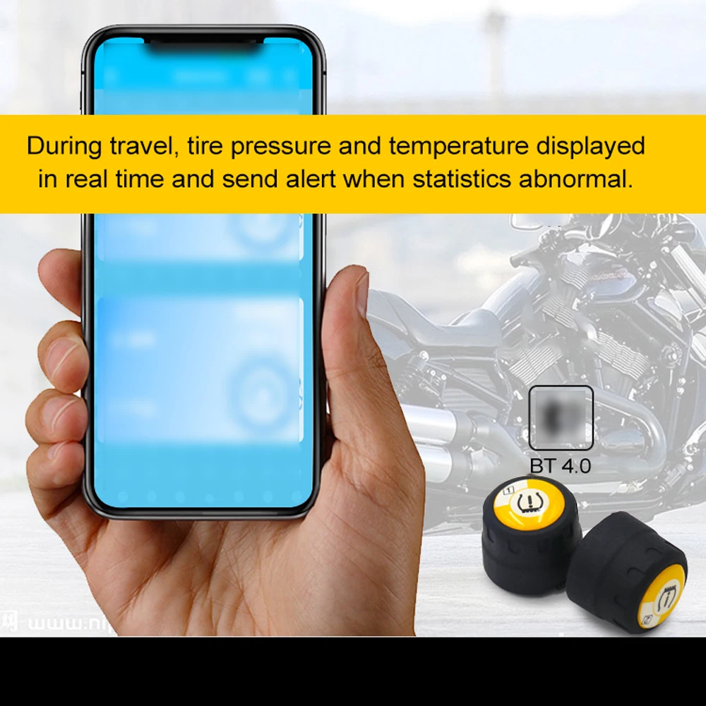 Беспроводная система контроля давления в шинах мотоцикла Tpms Bluetooth Универсальная
