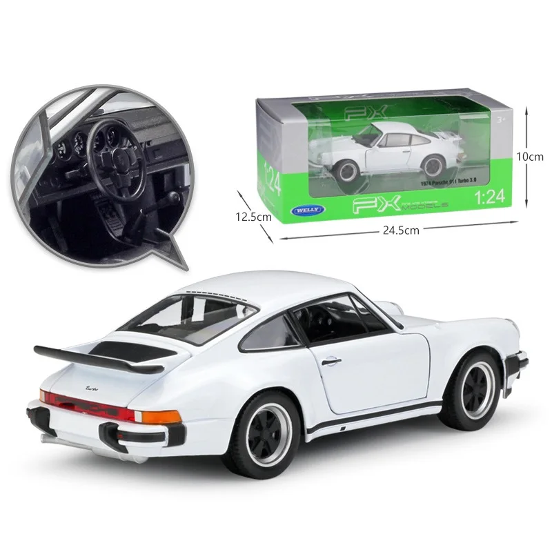 1:24 Welly Porsche 911 Turbo 3 0 модель автомобиля с литьем под давлением|Наземный транспорт| |