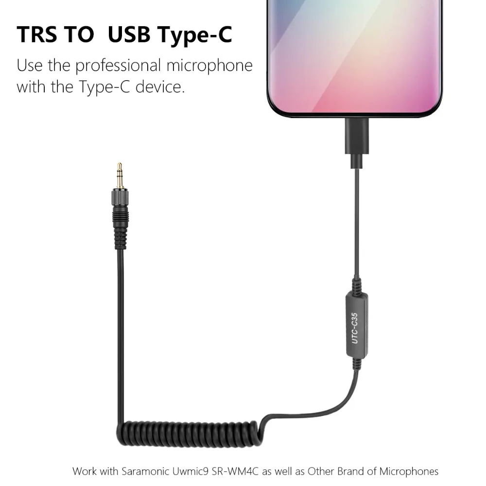 Saramonic UTC-C35 ТРС для Тип-C микрофонный кабель аудио адаптер использования Uwmic9 UwMic15
