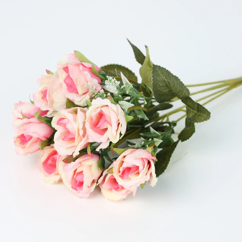 rose red 5 шт. искусственные розы цветы Свадебный букет из роз шелковые цветы для дома украшения аксессуары романтический свадебный Декор - Цвет: rose red